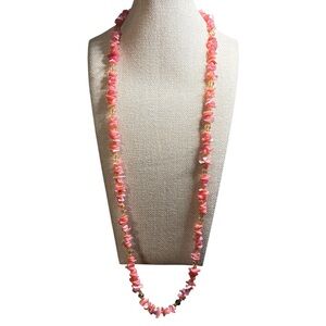 Artisan Made Pink MOP  Chip with Czech glass accents Necklace